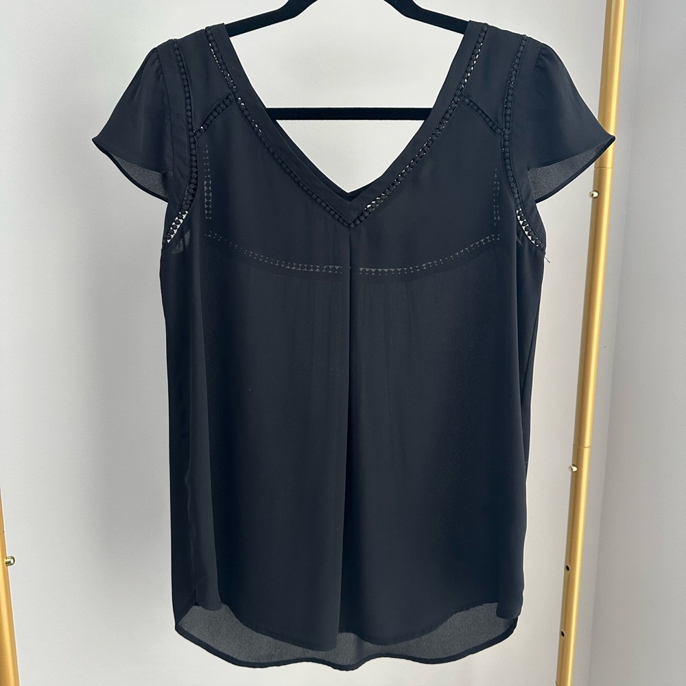 Maeve Sheer Black Blouse
